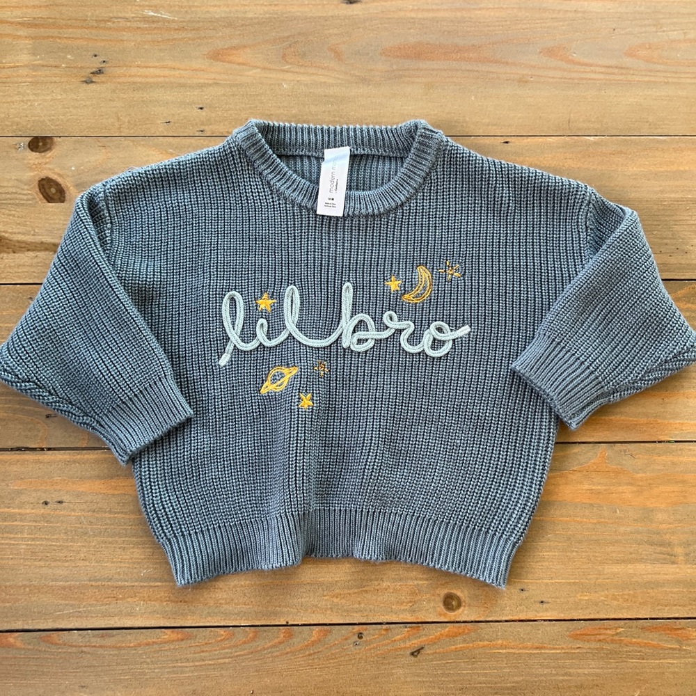 Modern Moments “Lil Bro” Embroidered Sweater